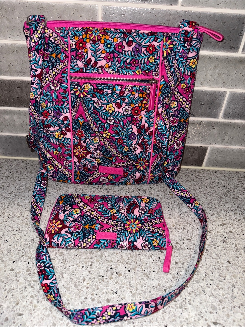 Vera Bradley Kaleidoscope Hipster Crossbody and Accordion Wallet. Like New
